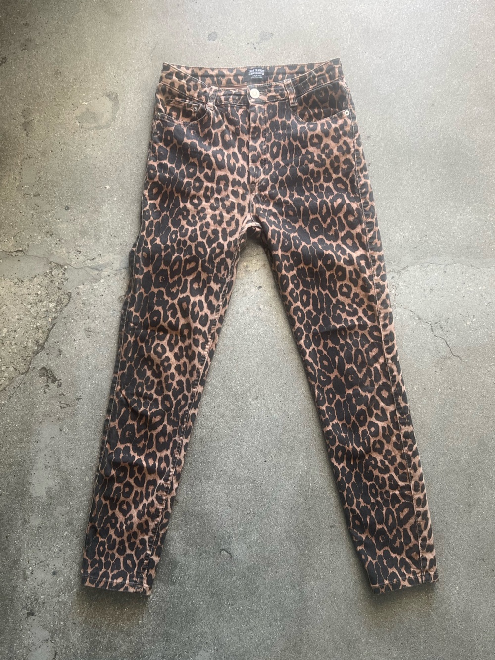 Zara Leopard print skinny jeans